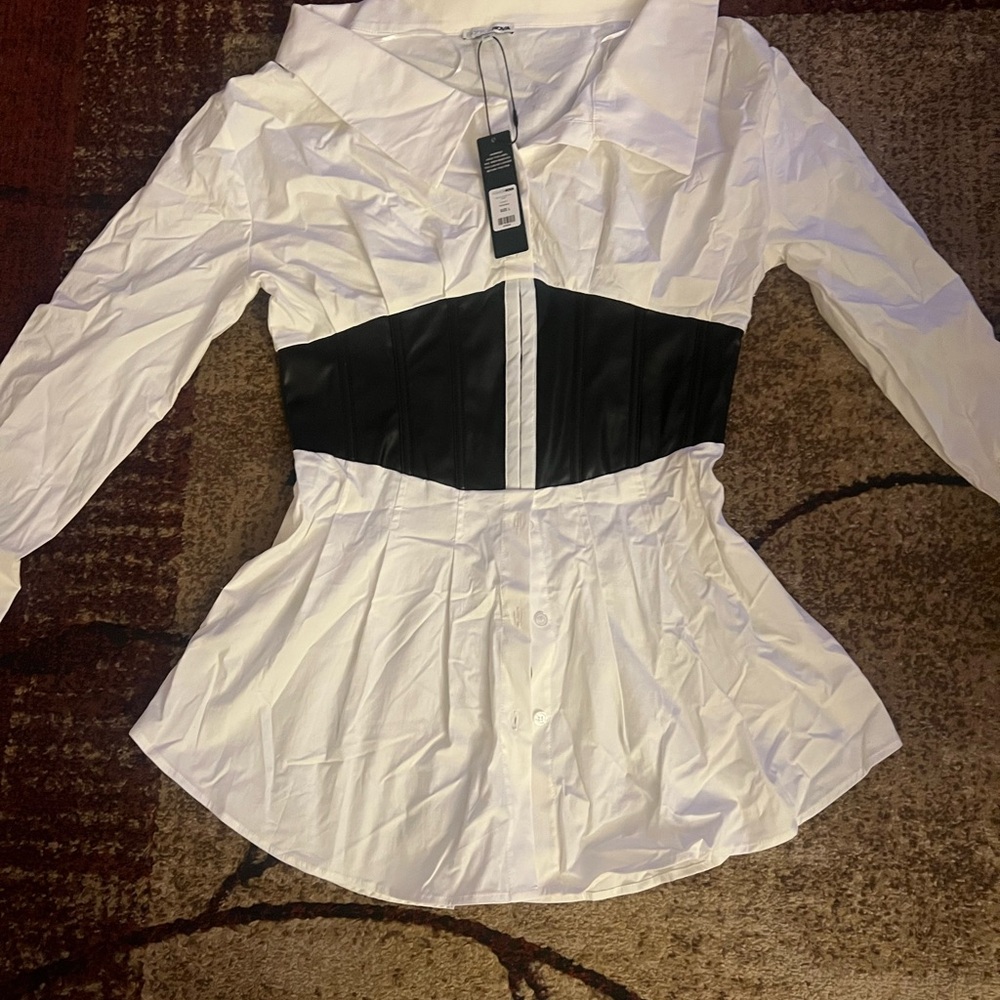 Fashion Nova White and Black Dress